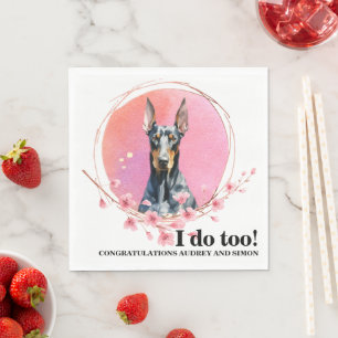 Dobermann Pinscher Hochzeitsservietten mit Hundebi Serviette