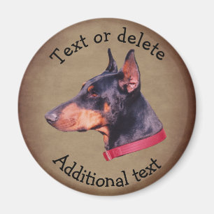 Dobermann Pinscher Hund personalisiert Magnet