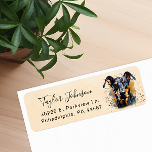 Dobermann Pinscher-Hund Rücksendeetikett