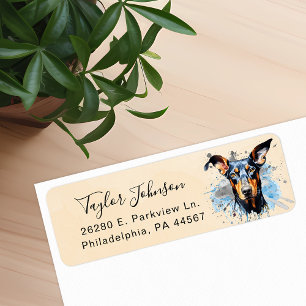 Dobermann Pinscher-Hund Rücksendeetikett