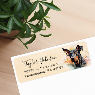 Dobermann Pinscher-Hund Rücksendeetikett