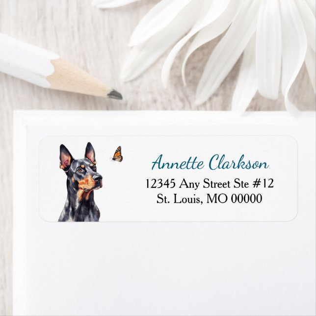 Dobermann Pinscher Hund Schmetterling Wunder (Insitu)