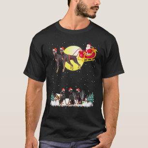 Dobermann Pinscher Hund Weihnachts Rentier Baum Xm T-Shirt
