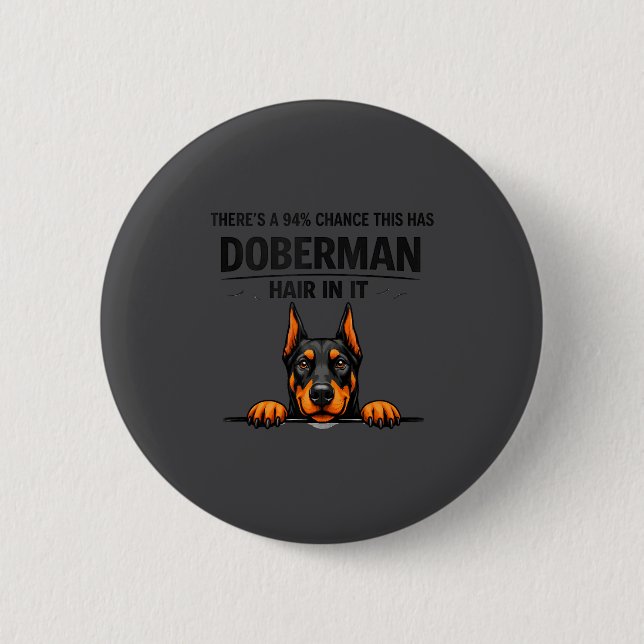 Dobermann Pinscher Hundemutter Haart Illustration Button (Vorderseite)