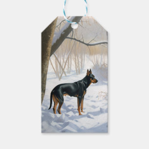 Dobermann Pinscher Lass es schneien Weihnachten Geschenkanhänger