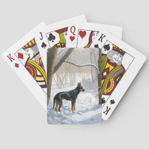 Dobermann Pinscher Lass es schneien Weihnachten Spielkarten