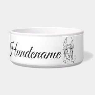 Dobermann Pinscher Line Art personalized bowl Napf