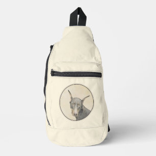 Dobermann Pinscher Malerei Dobermann Pinscher Gesc Crossbody Bag