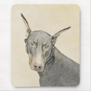 Dobermann Pinscher Malerei - Originale Hundekunst Mousepad