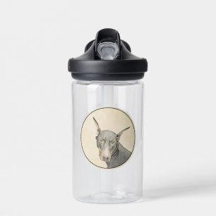 Dobermann Pinscher Malerei - Originale Hundekunst Trinkflasche