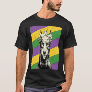 Dobermann Pinscher Narr Mardi Gras Hunde-Mama ode T-Shirt
