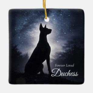 Dobermann Pinscher Personalisiertes Namensgedenken Keramikornament
