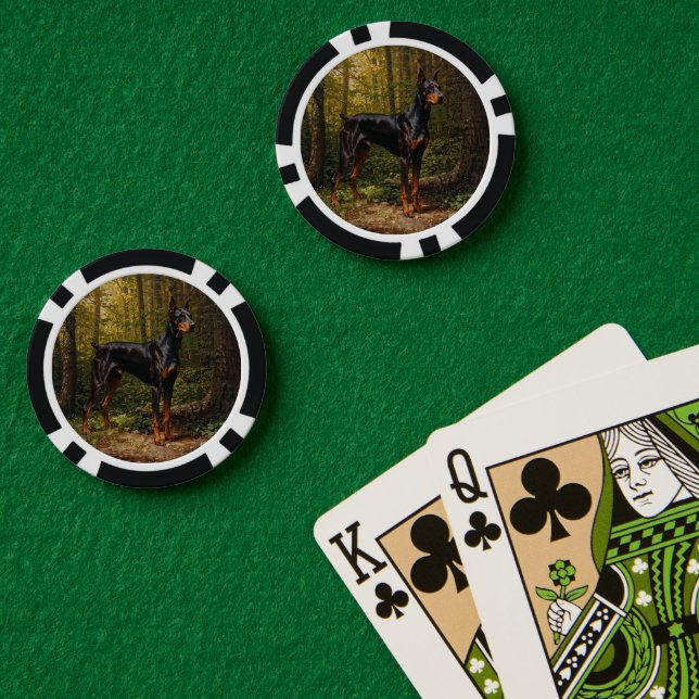 Dobermann Pinscher Pokerchips (Pokertisch (doppelt))