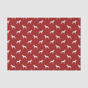 Dobermann Pinscher Silhouetten Muster Rot Seidenpapier