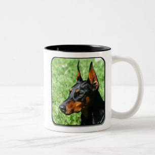 Dobermann Pinscher-Tasse Zweifarbige Tasse