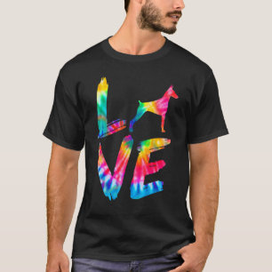 Dobermann Pinscher Tie Dye Liebe Hundemama Hund Pa T-Shirt