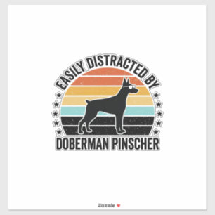 Dobermann Pinscher Vintage-Sonnenuntergang Grafik  Aufkleber