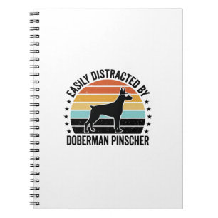 Dobermann Pinscher Vintage-Sonnenuntergang Grafik Notizblock