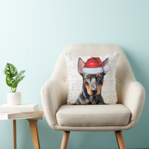 Dobermann Pinscher Weihnachten für Hunde Liebhaber Kissen