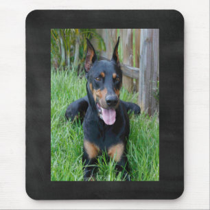 Dobermann Pinscher Welpe Schwarztafel Mauspad