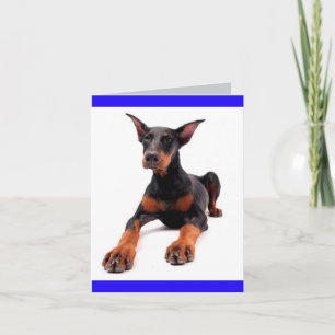 Dobermann Pinscher Welpen-Hund Leere Notizkarte Karte