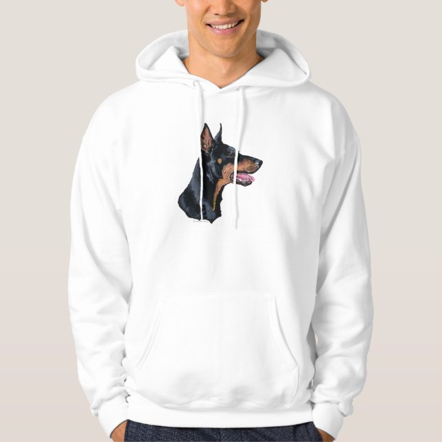 Dobermann Profil Hoodie (Vorderseite)