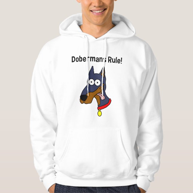 "Dobermann-Regel!" Hoodie (Vorderseite)