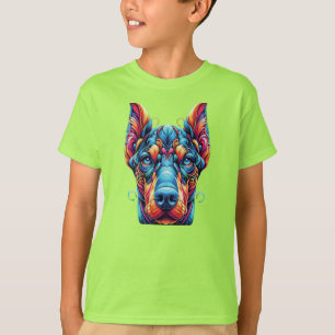 Dobermann Regenbogen Bunt T-Shirt