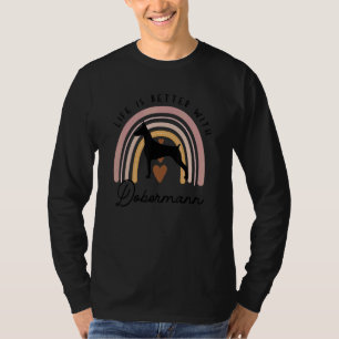 Dobermann Regenbogen Hundemutter T-Shirt