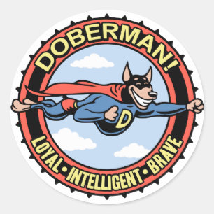 Dobermann! Runder Aufkleber