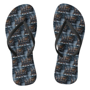 Dobermann Schneeschlitten Weihnachtsdekoration  Flip Flops