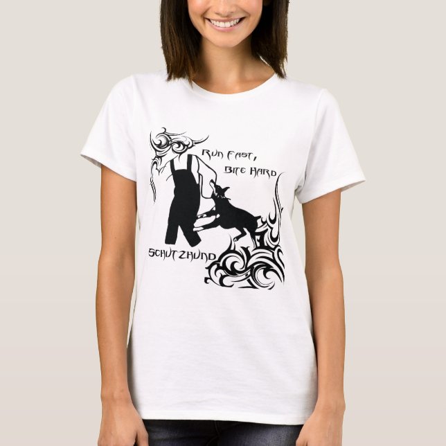 Dobermann schnell laufen gelassen T-Shirt (Vorderseite)
