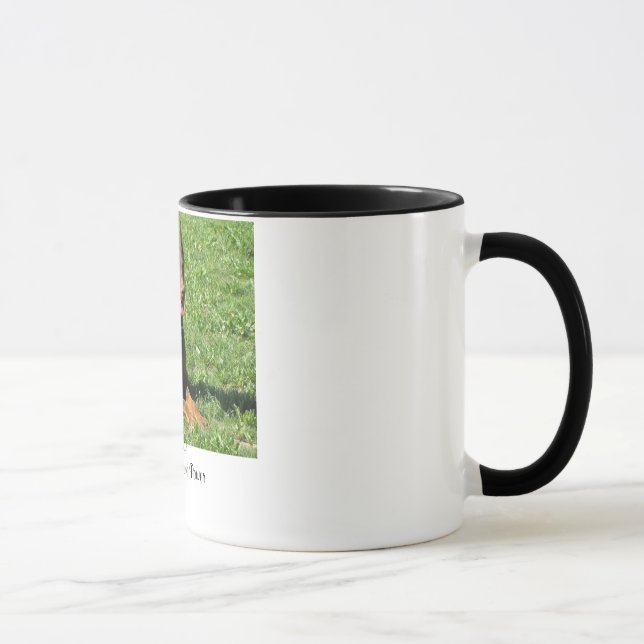 Dobermann:  Schönheit, Anmut und Power Tasse (Rechts)