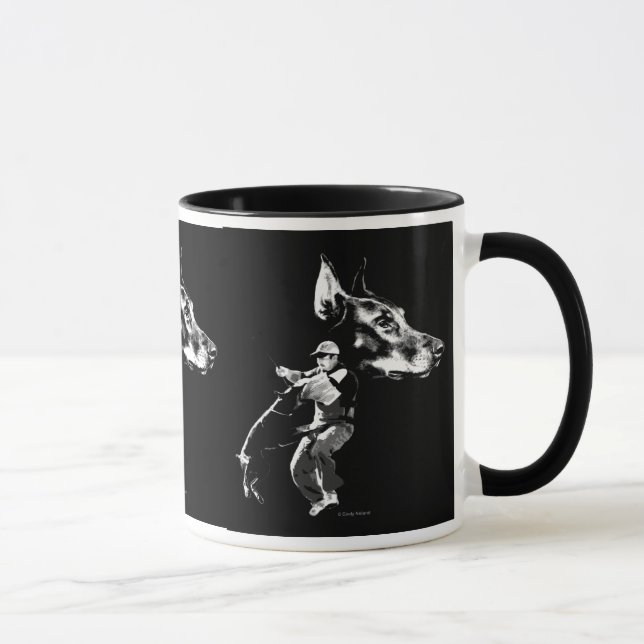Dobermann Schutzhund Entwurf Tasse (Rechts)