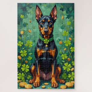 Dobermann St. Patrick’s Day Eleganter Glückshund