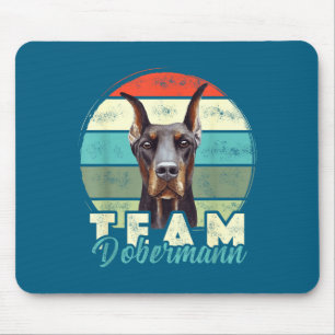 Dobermann-Team-Hunde-Outfit Retro Vintage Doberman Mousepad