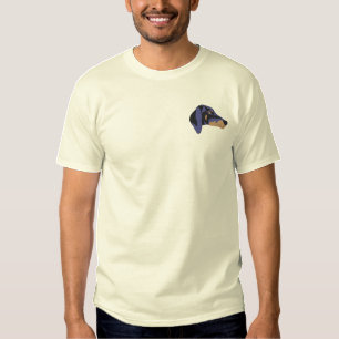 Dobermann ungeschnitten besticktes T-Shirt