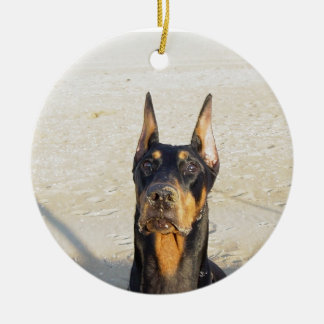 Dobermann-Verzierung Keramikornament