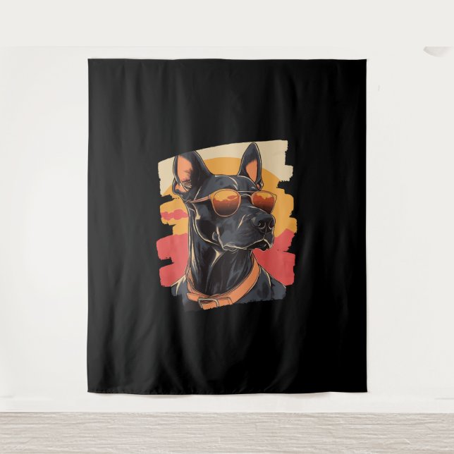 Dobermann Wandteppich (Vorderseite)