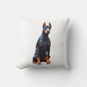 Dobermann-Wasserfarben-Kunstmalerei Kissen