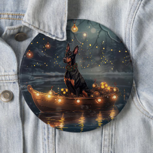 Dobermann-Weihnachtsfest-Reise Button