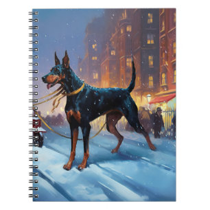 Dobermann Weihnachtsfestzeit Notizblock