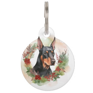Dobermann-Weihnachtskranz Festlicher Hund Haustiermarke