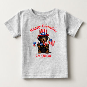 Dobermann-Welpe (2 Jahre) Patriotisches Kinder-T-S Baby T-shirt