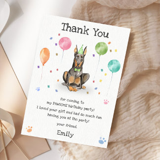 Dobermann Welppy Dog Birthday Danke Karte