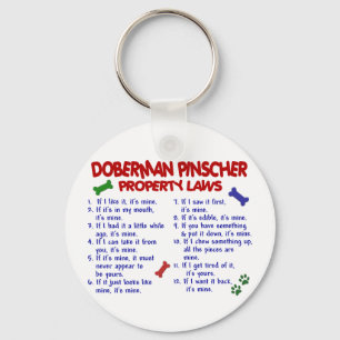DOBERMANNPINSCHER Eigentums-Gesetze 2 Schlüsselanhänger