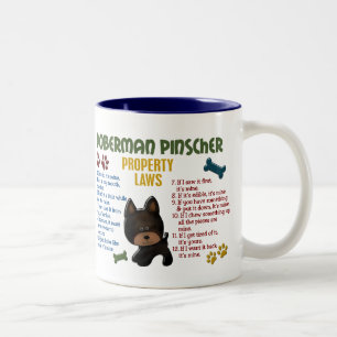 Dobermannpinscher-Eigentums-Gesetze 4 Zweifarbige Tasse