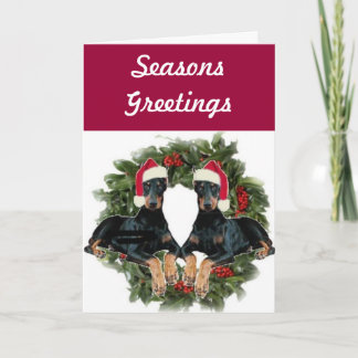 Dobermannpinscher-Feiertags-Karte Feiertagskarte