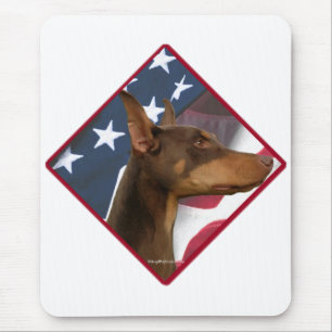 Dobermannpinscher-Flagge 2 Mousepad