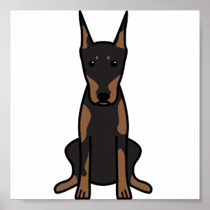 Dobermannpinscher-HundeCartoon Poster